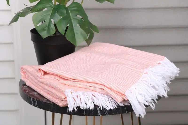Beach Towel Gift, Maid Of Honor Gift, Sand-free towel, Beach Theme Wedding Gift, Personalized Turkish Towel, Gym Towel, 70x40 Cotton Striped Towel - 3