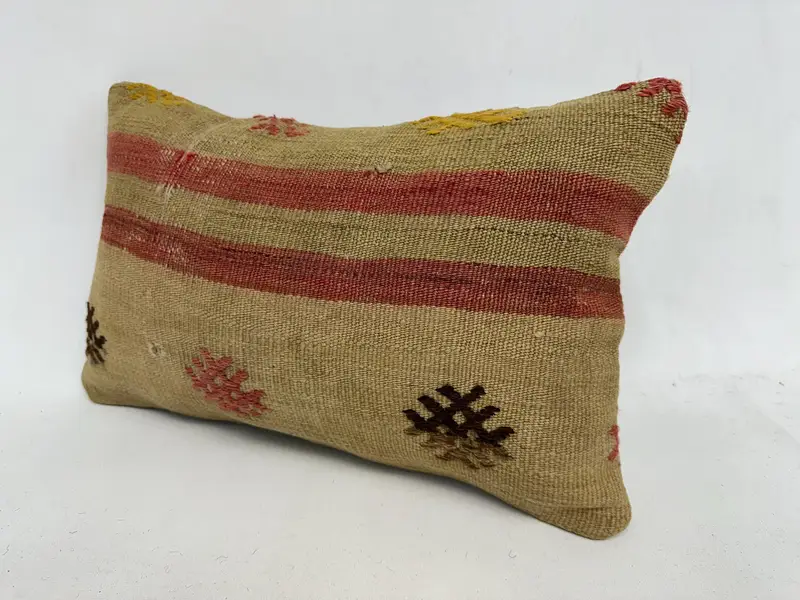 Geometric Embroidered Throw Pillow, 12x20 Inches Size Pillow - 4