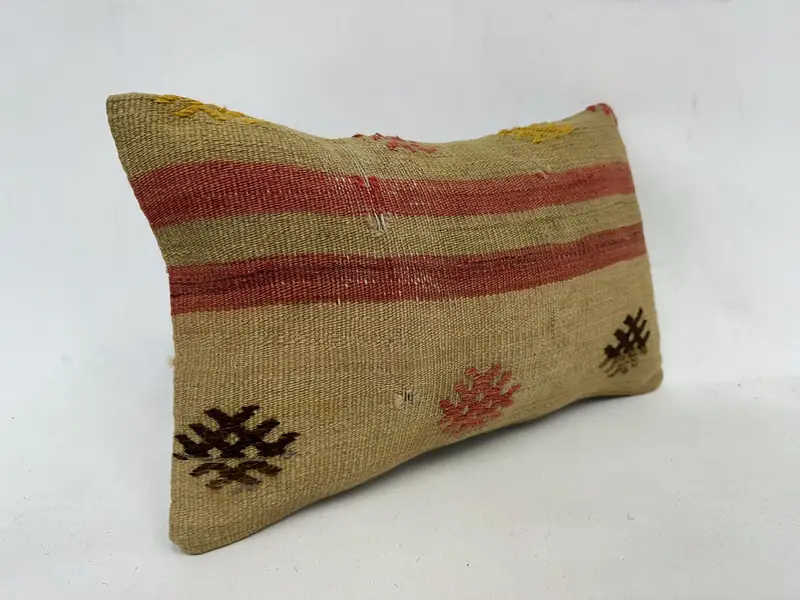 Geometric Embroidered Throw Pillow, 12x20 Inches Size Pillow - 3
