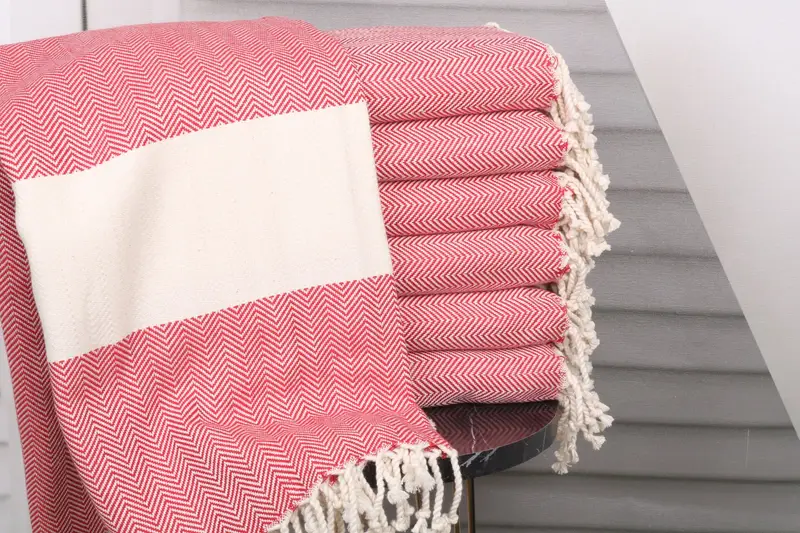 Wedding Gift, Peshtemal Towel, Absorbent Turkish towel, Summer Towel, 70x40 Cotton Herringbone Towel, Halloween Gifts, Peshtemal Towel USA - 1