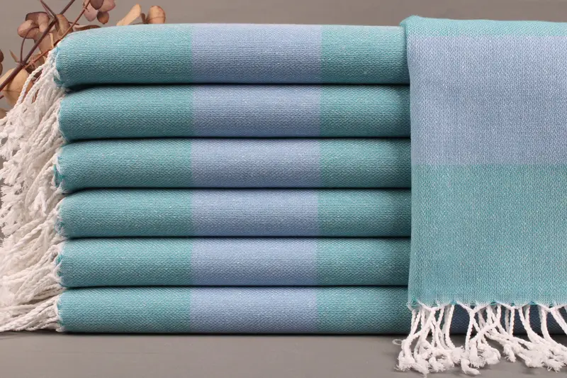 Personalized Turkish Beach Towel, Beige Stripes, 40x71 Inches