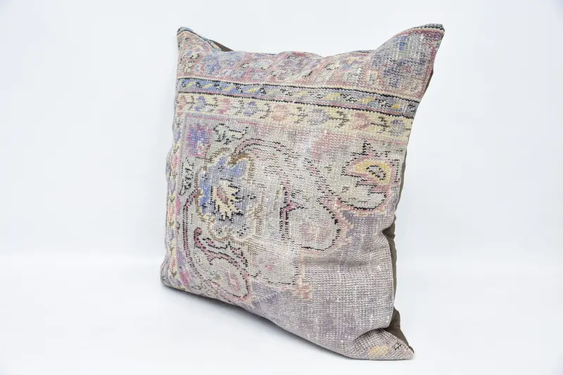 Home Decor Pillow, Bohemian Cushion Pillow Sham, Pillow Cover, 32x32 Blue Cushion, Ethnical Kilim Rug Pillow, Vintage Kilim Pillow - 4