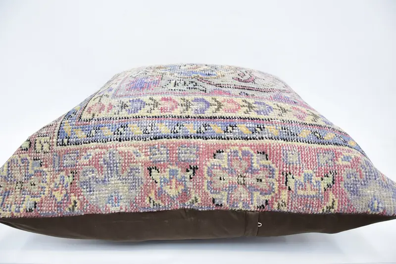 Home Decor Pillow, Bohemian Cushion Pillow Sham, Pillow Cover, 32x32 Blue Cushion, Ethnical Kilim Rug Pillow, Vintage Kilim Pillow - 5