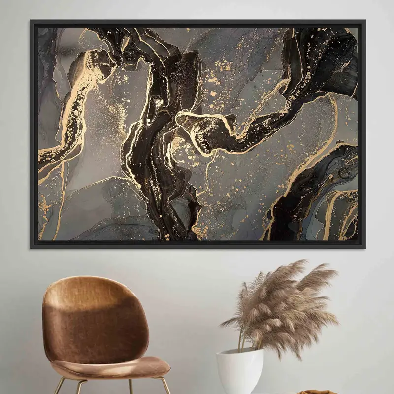 Elegante, luxuriöse, mit Marmor bedruckte Leinwand: Moderne abstrakte Kunst