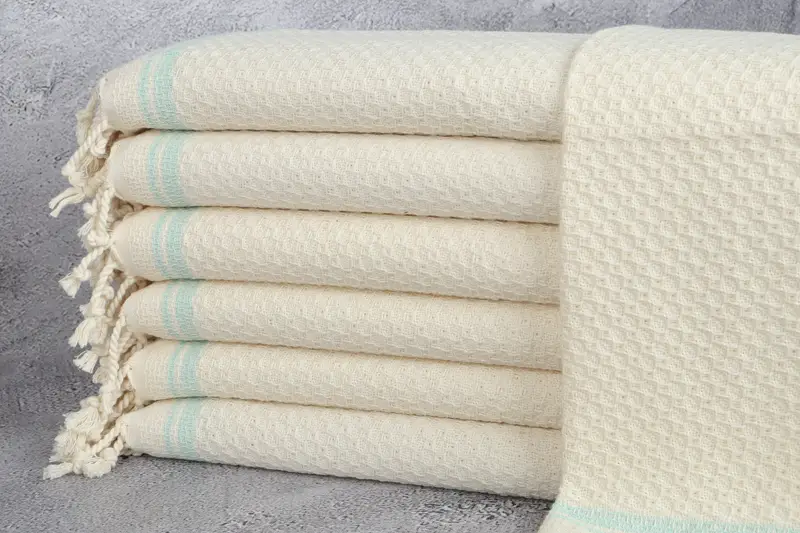 Valentines Gift, 38x18 Cotton Striped Towel, Personalized Dish Towel, Monogram Hand Towel, Best Friend Gift, Girl Trip Party Favor, Bathroom Towels - 1