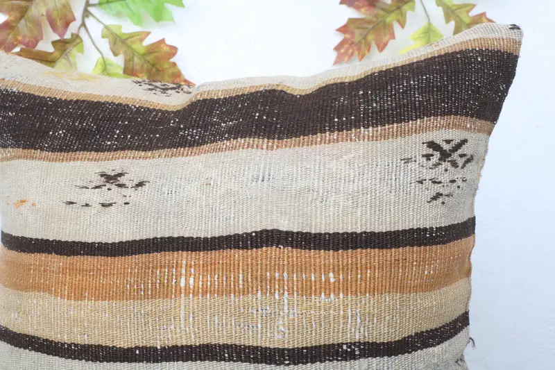Square Throw Pillow, Pillow Cover, Kilim Pillow, Boho Pillow Sham Cover, 20x20 Blue Cushion, Vintage Kilim Pillow Cushion Cover, Pillow for Sofa - 5