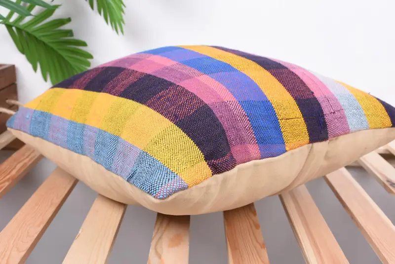 Vintage Kilim Throw Pillow, Vintage Pillow, Cushion Cover, 18x18 Pink Cushion Case, Pillow for Couch, Vintage Pillow Case - 6
