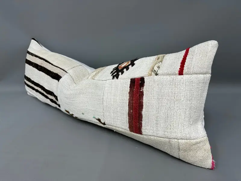 Pillow for Couch, Boho Throw Pillow Case, Turkish Pillow, Kilim Pillow, 16x48 Beige Pillow Case, Pillow Cover, Bohemian Cushion Cushion - 3