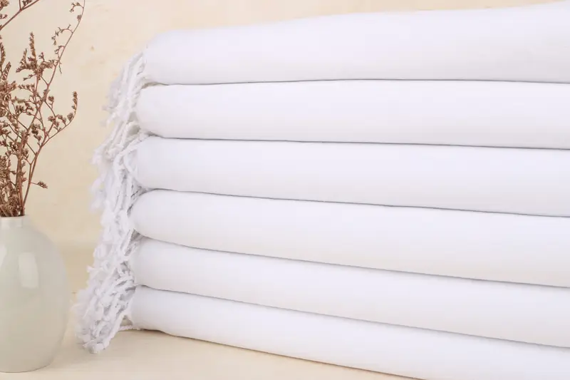 Personalized Turkish Towel White Solid, Beige, 100x180 cm