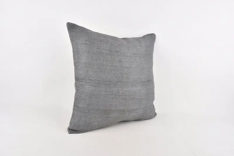 Turkish Kilim Pillow, 24x24 Gray Pillow Cover, Bolster Pillow Cover, Pillow Sham, Ethnical Kilim Rug Pillow, Turkish Pillow - 2