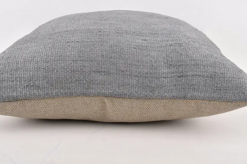 Turkish Kilim Pillow, 24x24 Gray Pillow Cover, Bolster Pillow Cover, Pillow Sham, Ethnical Kilim Rug Pillow, Turkish Pillow - 5