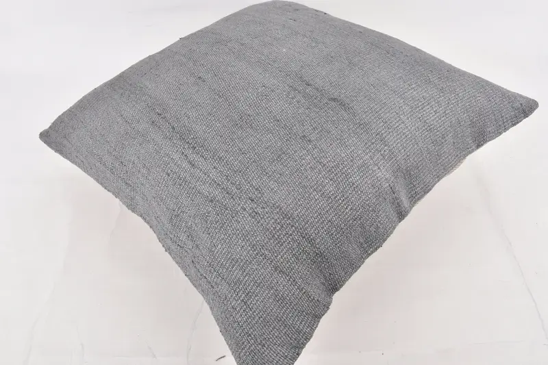 Turkish Kilim Pillow, 24x24 Gray Pillow Cover, Bolster Pillow Cover, Pillow Sham, Ethnical Kilim Rug Pillow, Turkish Pillow - 6