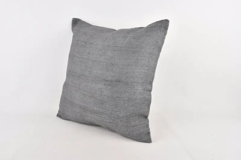 Turkish Kilim Pillow, 24x24 Gray Pillow Cover, Bolster Pillow Cover, Pillow Sham, Ethnical Kilim Rug Pillow, Turkish Pillow - 3