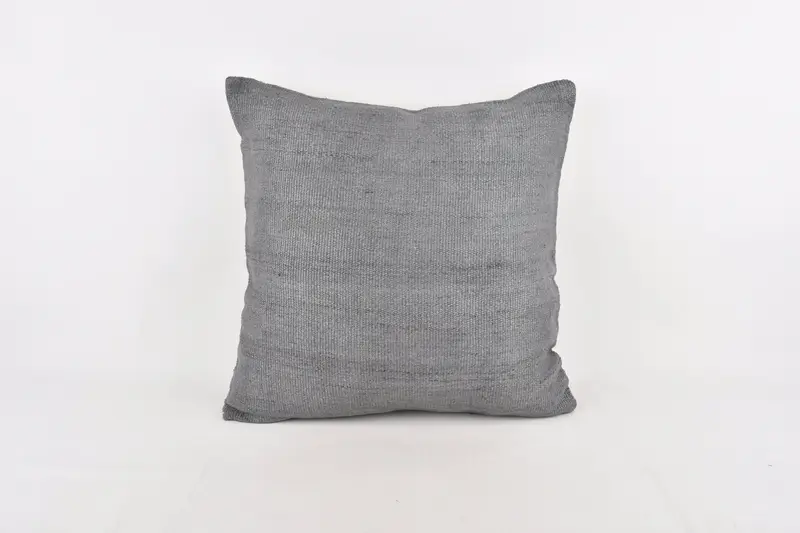 Turkish Kilim Pillow, 24x24 Gray Pillow Cover, Bolster Pillow Cover, Pillow Sham, Ethnical Kilim Rug Pillow, Turkish Pillow - 1
