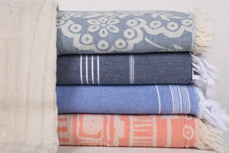 Housewarming Gift, Monogram Blanket, Wedding Hand Made Gift, Turkish Blanket, 80x60 Cotton Set of 5 Towel, Bachelor Bachelorette Party Favors - 1
