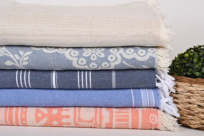 Housewarming Gift, Monogram Blanket, Wedding Hand Made Gift, Turkish Blanket, 80x60 Cotton Set of 5 Towel, Bachelor Bachelorette Party Favors - 3