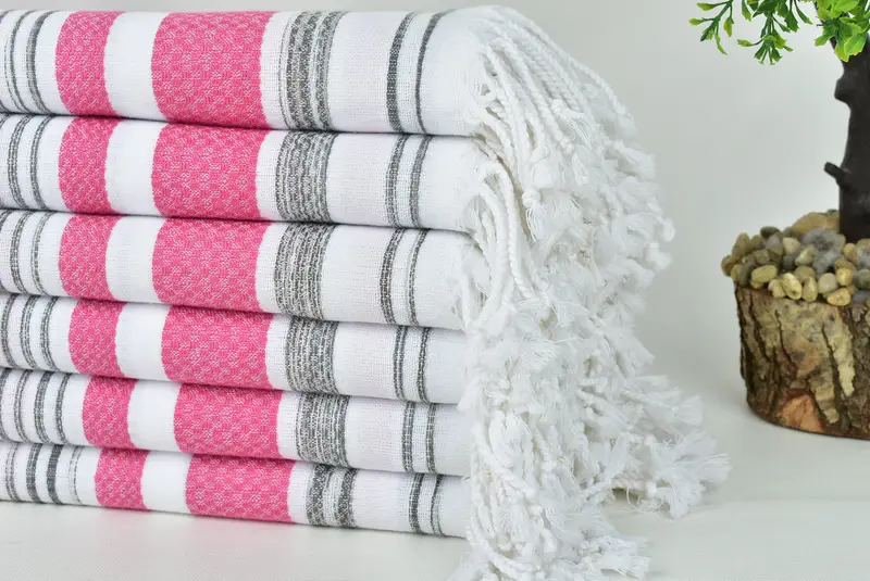 Hammam towel, Best Friend Wedding Gift, 70x40 Cotton Striped Towel, Embroidered Towel, Handwoven Turkish Towel, Wedding Gift, Custom Gifts - 3