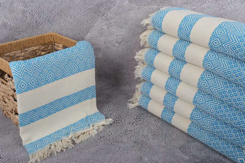 Sand-resistant Turkish towel for travel, House Warming Gift, 70x40 Cotton Diamond Towel, Organic towel, Sand-free towel, Bridesmaid Gift Towel - 3
