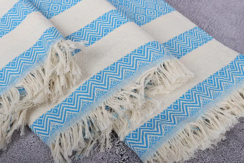 Sand-resistant Turkish towel for travel, House Warming Gift, 70x40 Cotton Diamond Towel, Organic towel, Sand-free towel, Bridesmaid Gift Towel - 5