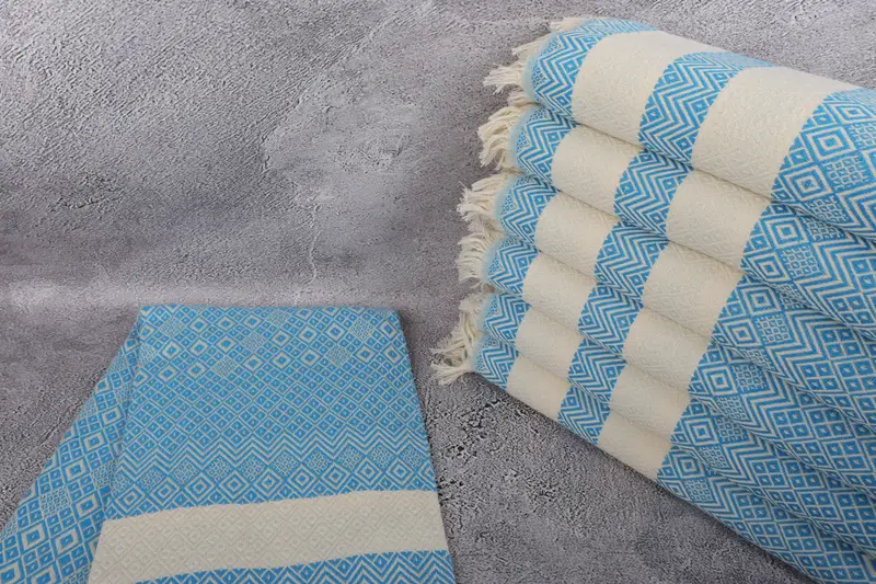 Sand-resistant Turkish towel for travel, House Warming Gift, 70x40 Cotton Diamond Towel, Organic towel, Sand-free towel, Bridesmaid Gift Towel - 2