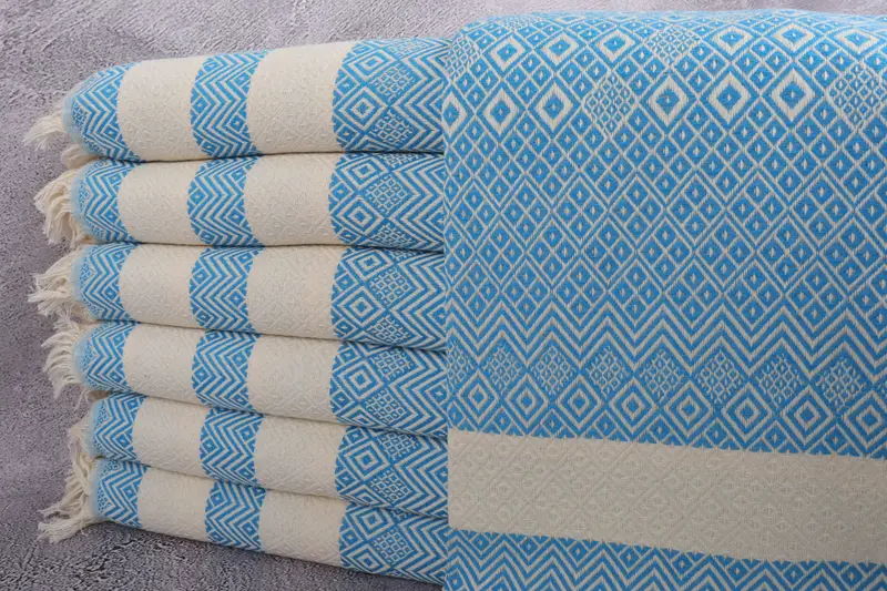 Sand-resistant Turkish towel for travel, House Warming Gift, 70x40 Cotton Diamond Towel, Organic towel, Sand-free towel, Bridesmaid Gift Towel - 1