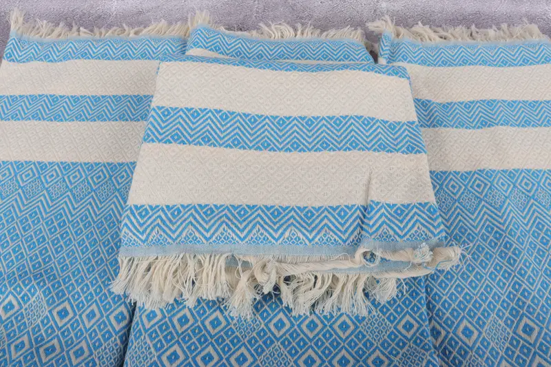 Sand-resistant Turkish towel for travel, House Warming Gift, 70x40 Cotton Diamond Towel, Organic towel, Sand-free towel, Bridesmaid Gift Towel - 4
