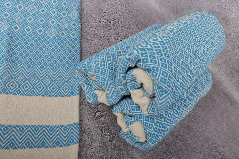 Sand-resistant Turkish towel for travel, House Warming Gift, 70x40 Cotton Diamond Towel, Organic towel, Sand-free towel, Bridesmaid Gift Towel - 8