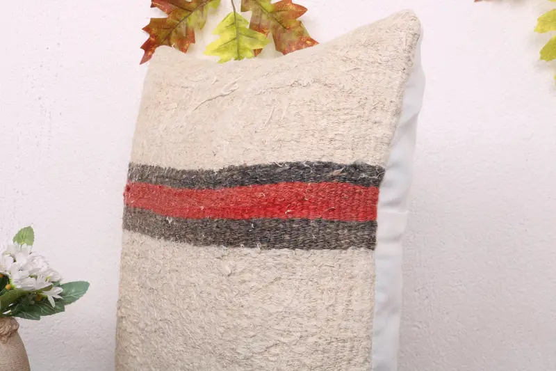 Living Room Throw Pillow, Handmade Kilim Cushion, Pillow for Couch, 16x16 White Pillow, Pillow for Sofa, Pillow Cover, Outdoor Cushion - 5