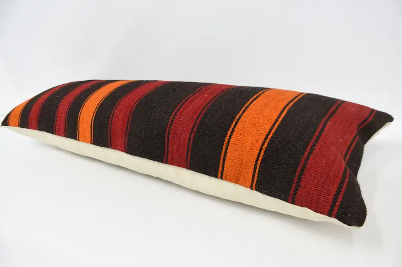 Kilim Cushion Sham, Throw Kilim Pillow, Pet Pillow Case, Interior Designer Pillow, Cushion, 16x48 Red Pillow Cover, Customized Pillow Cover - 5