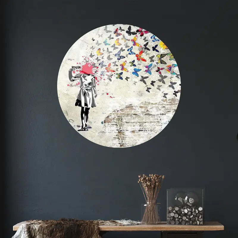 Elegante Leinwand: Banksy Butterfly Girl Kunstdruck