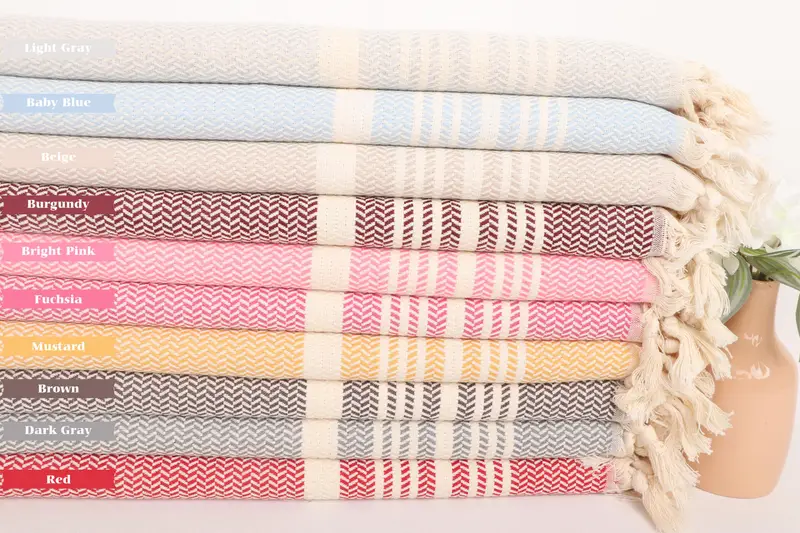Wedding Gift, Personalized Hand Towel, Wedding Favors, Best Friend Gift Ideas, Customized Turkish Towel, Summer Towel, 40x18 Cotton Striped Towel - 2