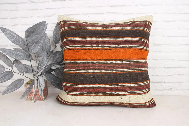 24x24 Red Cushion, Sofa Pillow Case, Kilim Cushion Sham, Kilim Pillow, Shabby Chic Cushion, Pillow Case, Pillow for Couch - 1
