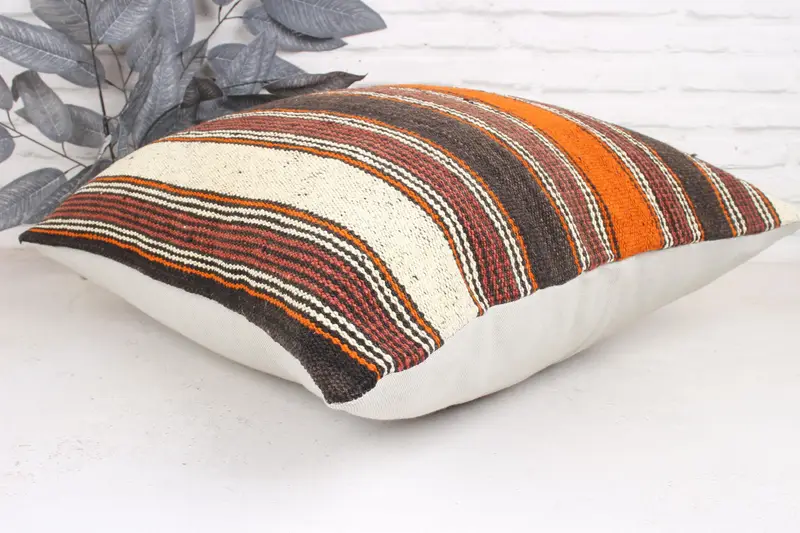 24x24 Red Cushion, Sofa Pillow Case, Kilim Cushion Sham, Kilim Pillow, Shabby Chic Cushion, Pillow Case, Pillow for Couch - 6