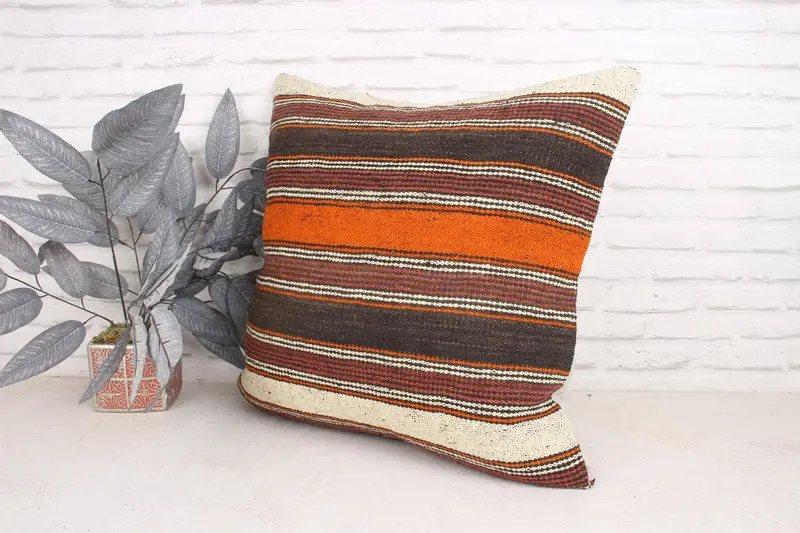 24x24 Red Cushion, Sofa Pillow Case, Kilim Cushion Sham, Kilim Pillow, Shabby Chic Cushion, Pillow Case, Pillow for Couch - 4