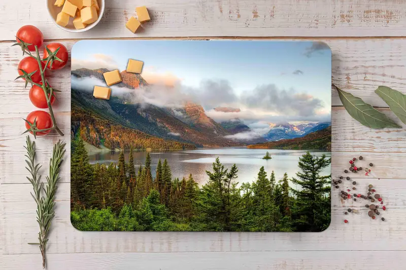 強化安全設計の自然からインスピレーションを得たガラスまな板