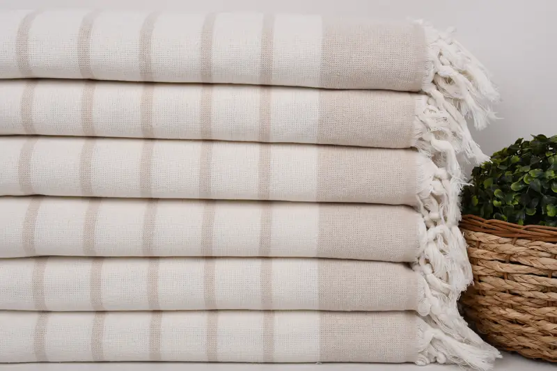 Organic towel, 68x39 Cotton Striped Towel, Quick-dry travel peshtemal towel, Bridal Shower Gift, Bachelorette Party Gifts Bridesmaids, Baby Boy Gift - 3
