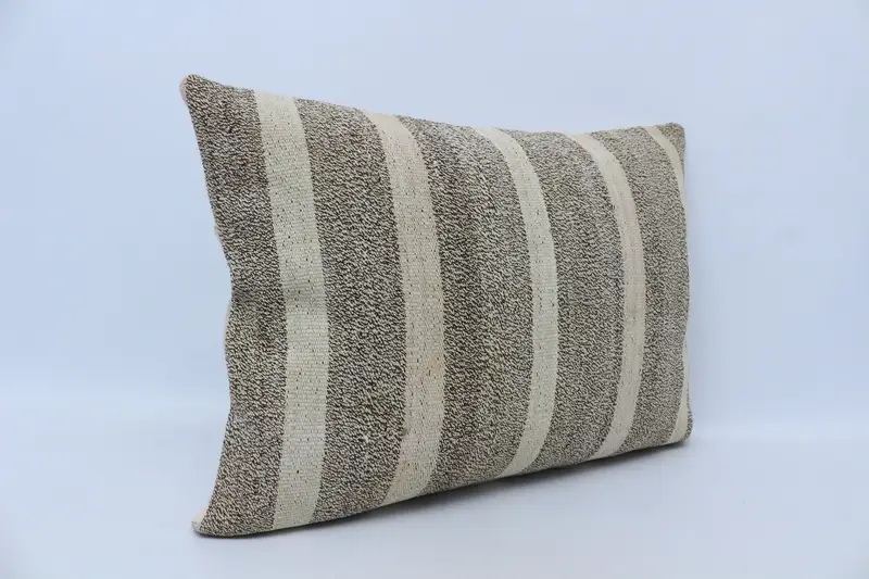 Antique Pillows, Boho Pillow Sham Cover, Kilim Cushion Sham, Cushion, Turkish Bench Pillow Case, 20x28 White Pillow Cover - 3