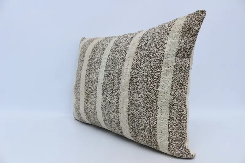 Antique Pillows, Boho Pillow Sham Cover, Kilim Cushion Sham, Cushion, Turkish Bench Pillow Case, 20x28 White Pillow Cover - 4