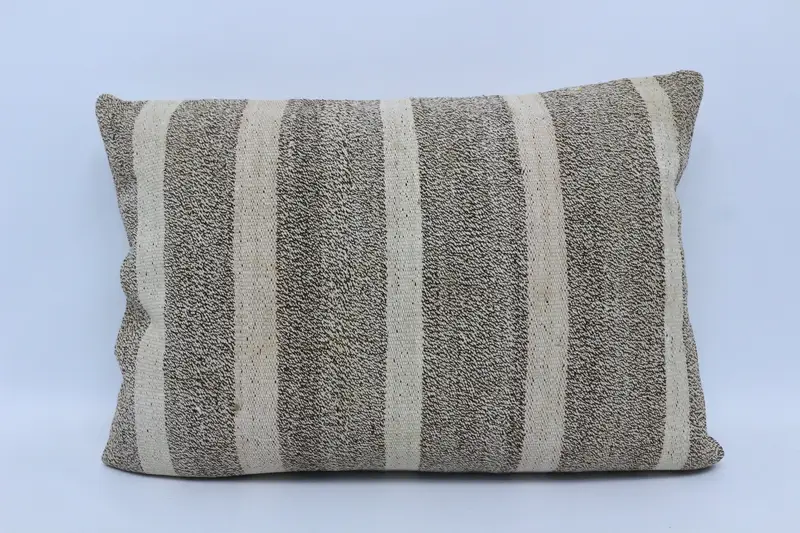 Antique Pillows, Boho Pillow Sham Cover, Kilim Cushion Sham, Cushion, Turkish Bench Pillow Case, 20x28 White Pillow Cover - 1