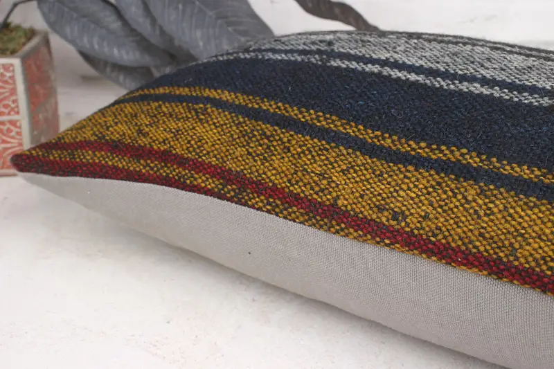 Sofa Bolster Pillow Sham, Outdoor Bolster Cushion, Vintage Kilim Pillow, Cushion, Pillow for Couch, 12x20 Red Cushion, Kilim Pillow Cover - 7