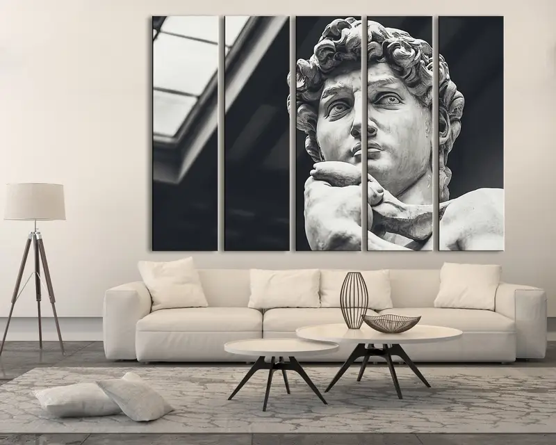 Statue Wall Art, David Wall Art, David Statue, Large Wall Art, Michelangelo Art, Buonarroti Poster, Office Wall Decor, Statue Canvas Print - 6