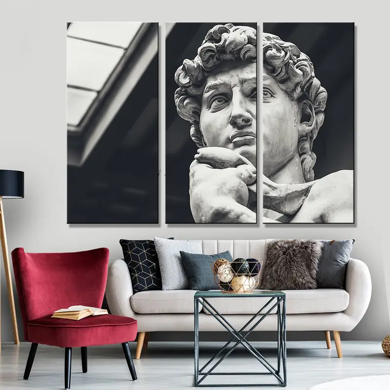 Statue Wall Art, David Wall Art, David Statue, Large Wall Art, Michelangelo Art, Buonarroti Poster, Office Wall Decor, Statue Canvas Print - 4