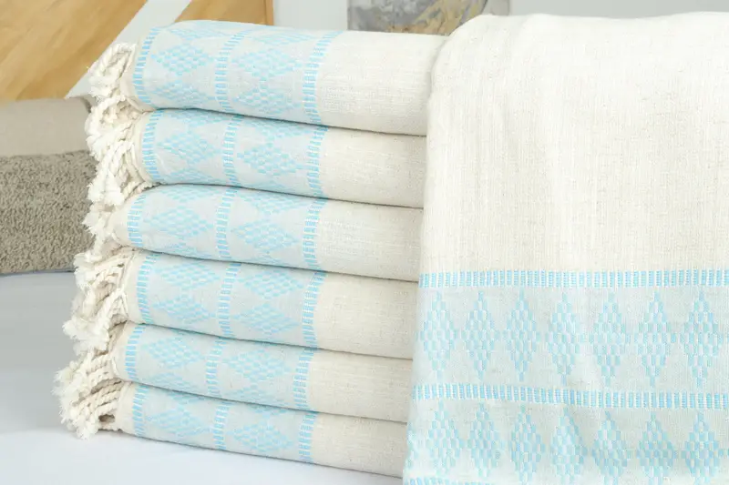 100x88 Linen Kilim Design Towel, Woven Blanket, Turkish Bedcover, Decorative Blanket, Tablecloth, Gift For Best Friend, Turkish Throw Blanket - 2