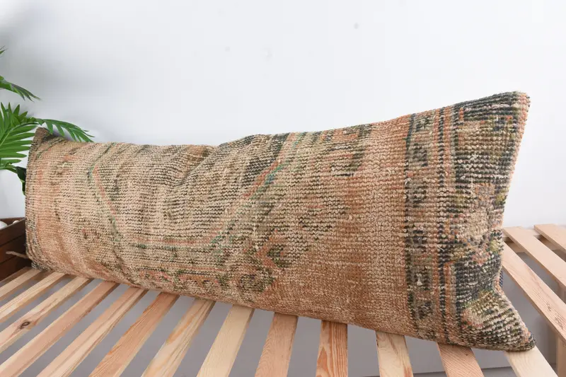 Pillow for Sofa, 16x48 Red Cushion Cover, Vintage Kilim Throw Pillow, Yoga Cushion Case, Pillow Cover, Boho Pillow - 5