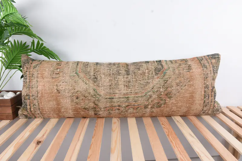 Pillow for Sofa, 16x48 Red Cushion Cover, Vintage Kilim Throw Pillow, Yoga Cushion Case, Pillow Cover, Boho Pillow - 1