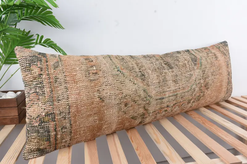 Pillow for Sofa, 16x48 Red Cushion Cover, Vintage Kilim Throw Pillow, Yoga Cushion Case, Pillow Cover, Boho Pillow - 4
