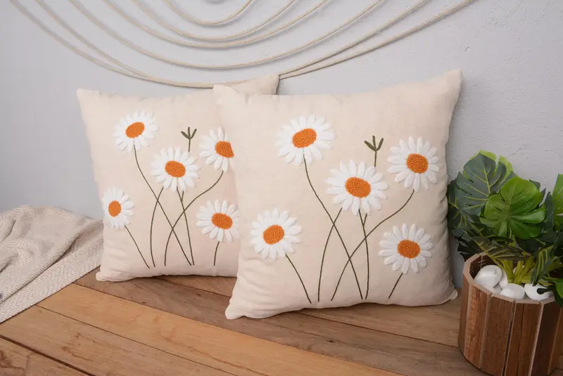 Handgefertigtes besticktes Kissen im Südwesten, Vintage-Kissen