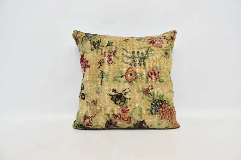 Aesthetic Pillow Sham, Retro Cushion Cover, Kilim Pillow, Kilim Cushion Sham, 24x24 Beige Cushion Cover, Vintage Pillow, Pillow Case - 1