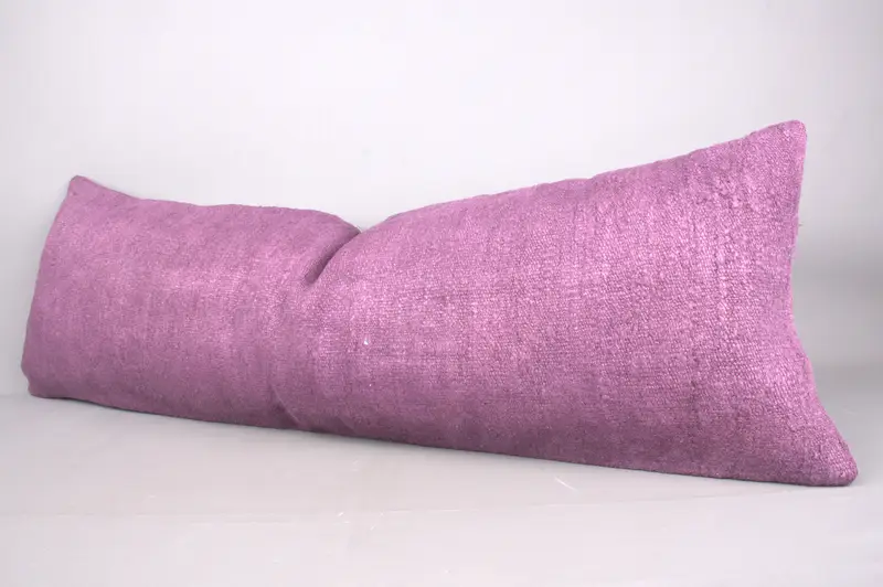 Kilim Cushion Sham, 16x48 Purple Cushion Case, Ethnical Kilim Rug Pillow, One Of A Kind Cushion Case, Cushion, Interior Designer Pillow - 3
