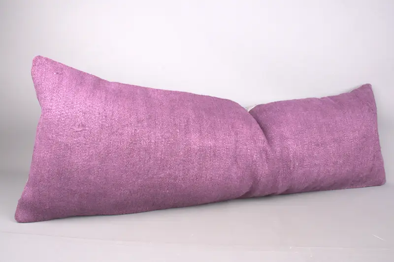 Kilim Cushion Sham, 16x48 Purple Cushion Case, Ethnical Kilim Rug Pillow, One Of A Kind Cushion Case, Cushion, Interior Designer Pillow - 2